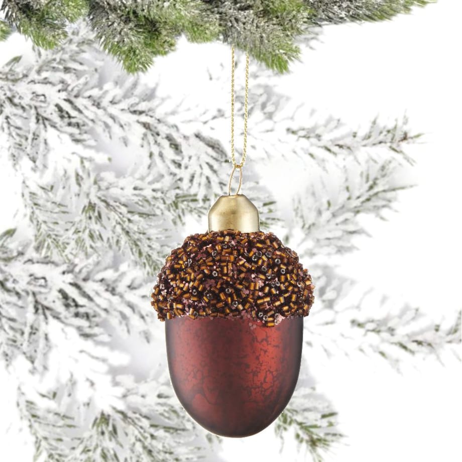 VILLA ITALIA Bombka szklana brązowa ŻOŁĄDŹ 8 cm