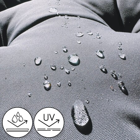 Poduszka na meble ogrodowe, UV odporna, wodoodporna, dwustronna bez oparcia, 120x60 cm, Szary