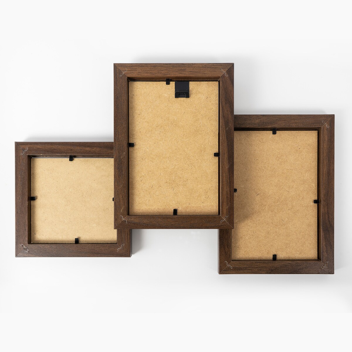 Multirama ramka na zdjęcia. Brązowa multirama na trzy zdjęcia 10x15 cm 10x10 cm Ramka na zdjęcia 3 w 1 MULTI HEN 4 FRAMAI