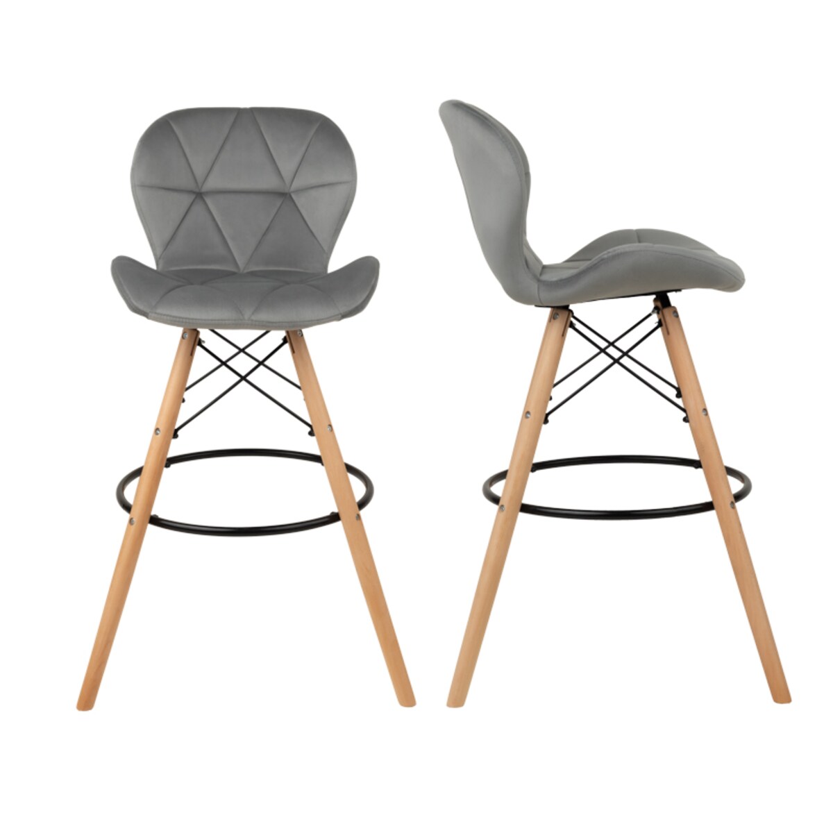 Hoker tapicerowany do wyspy jadalni kuchni skandynawski