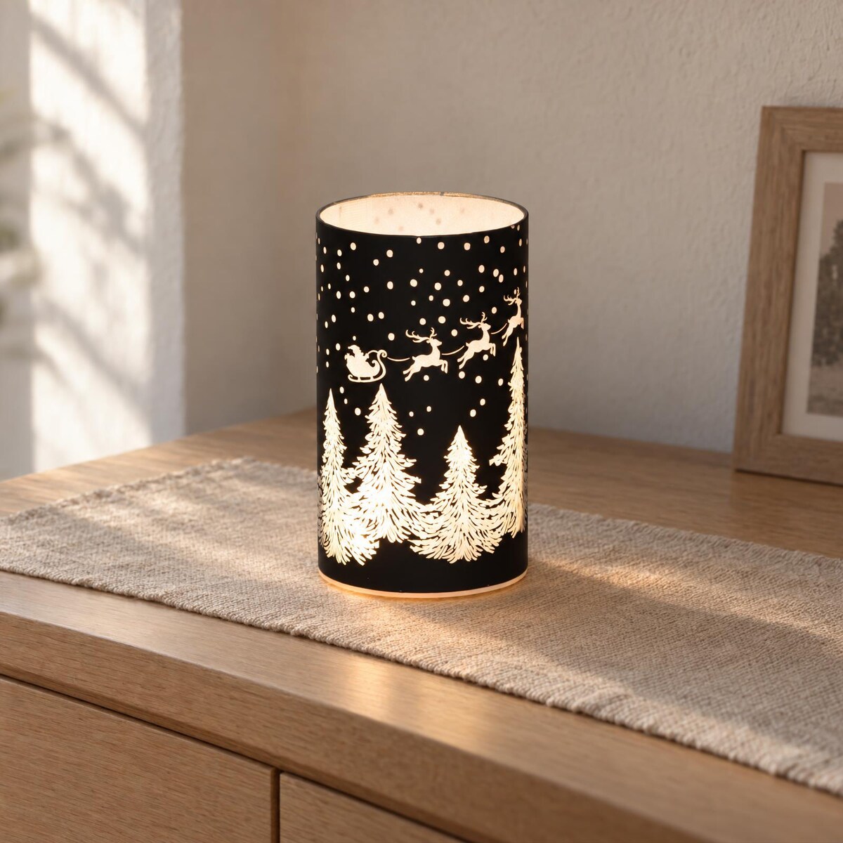 Szklana choinka dekoracyjna z oświetleniem LED, Ø 8,5 x 15,5 cm