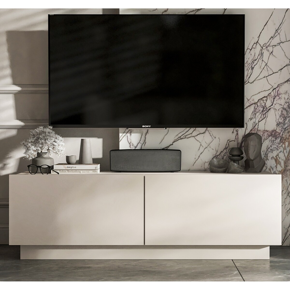 Szafka RTV Komoda Loft Industrialna stojąca / wisząca kaszmir Mat 120 cm