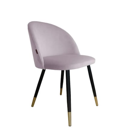 Krzesło CLAUDINE 1 VELVET GOLD jasno różowe