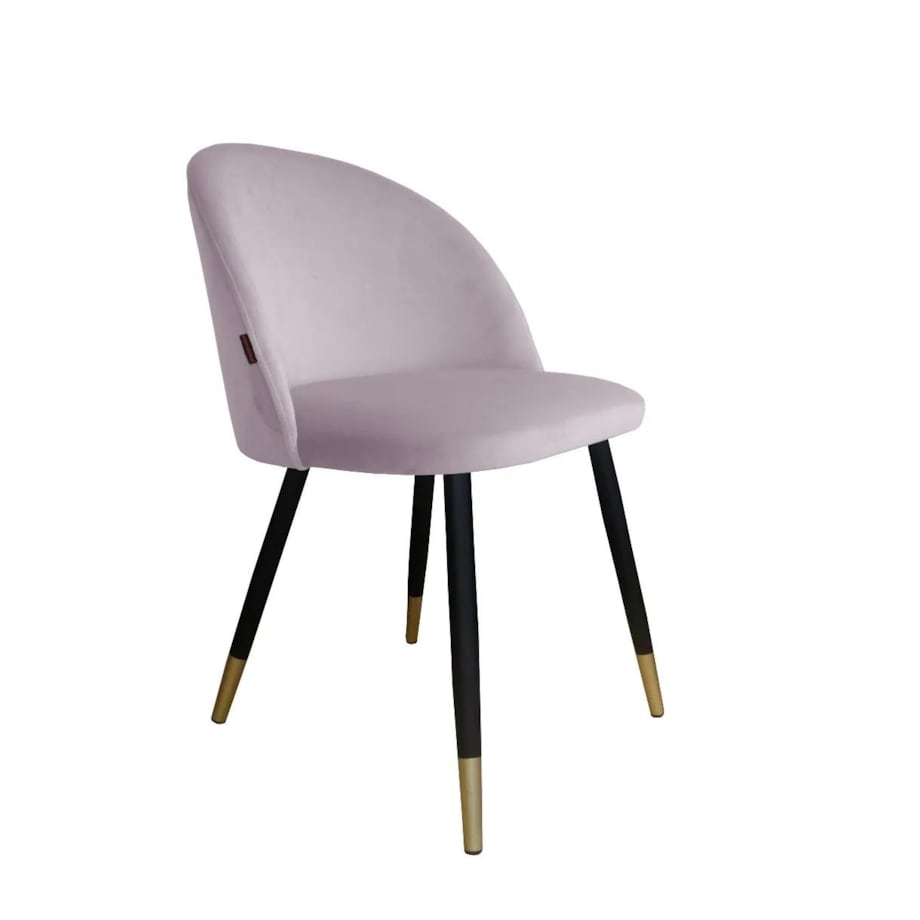 Krzesło CLAUDINE 1 VELVET GOLD jasno różowe