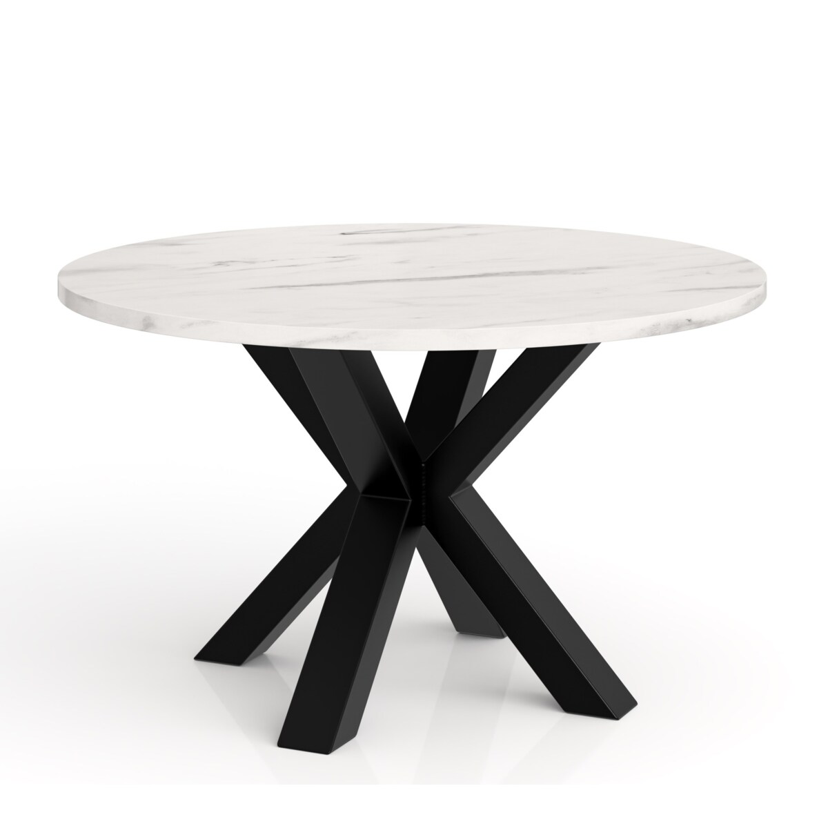 Stolik kawowy NEO okrągły 90 cm, metalowa podstawa- marmur jasny