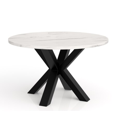 Stolik kawowy NEO okrągły 90 cm, metalowa podstawa- marmur jasny