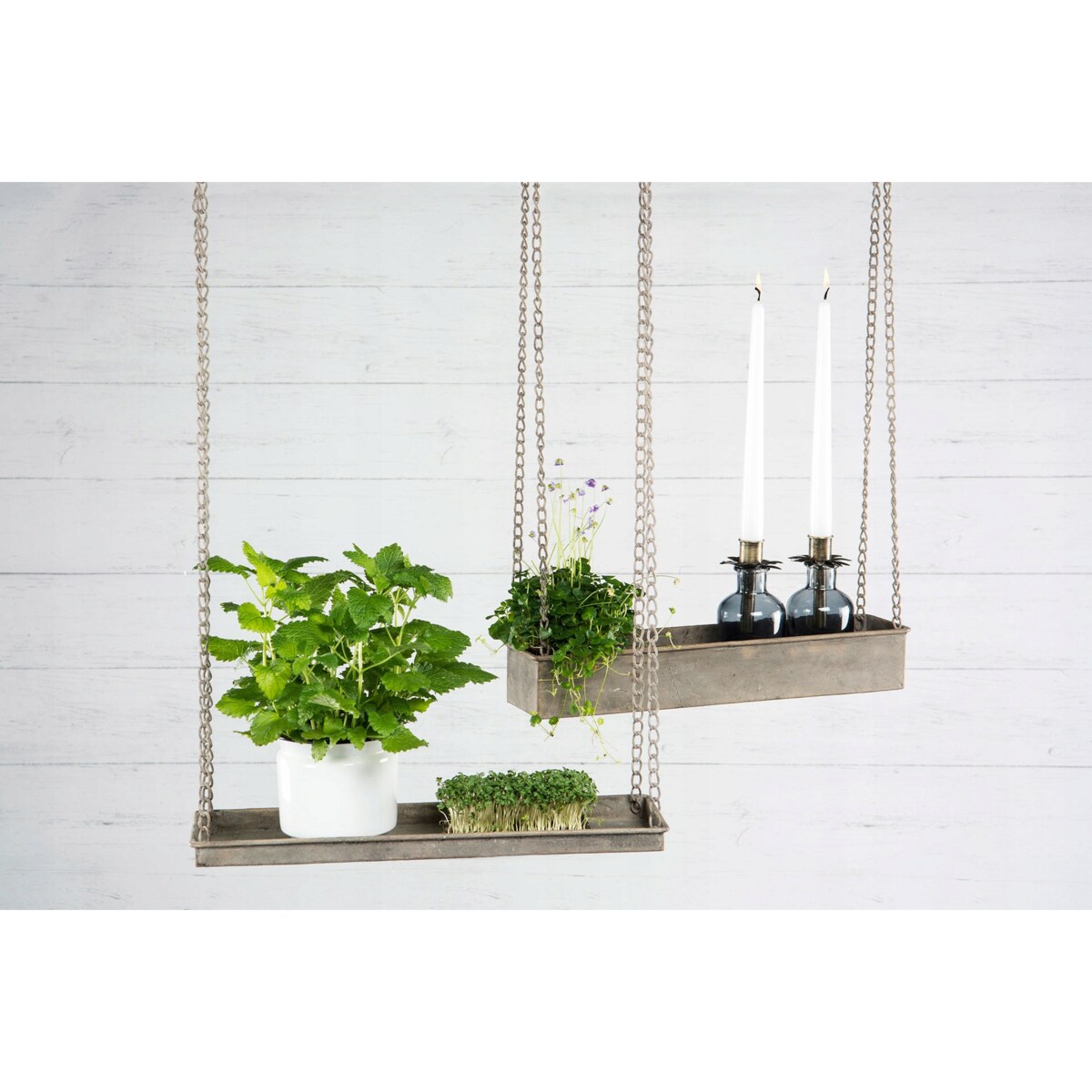KWIETNIK wiszący RETRO metalowy 41x13cm