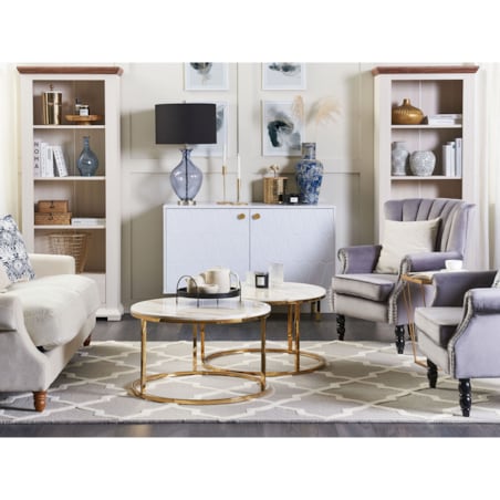 Zestaw 2 świeczników żelazny złoty BUNYU