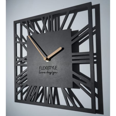 Zegar ścienny Loft Piccolo kwadratowy Czarny 30cm