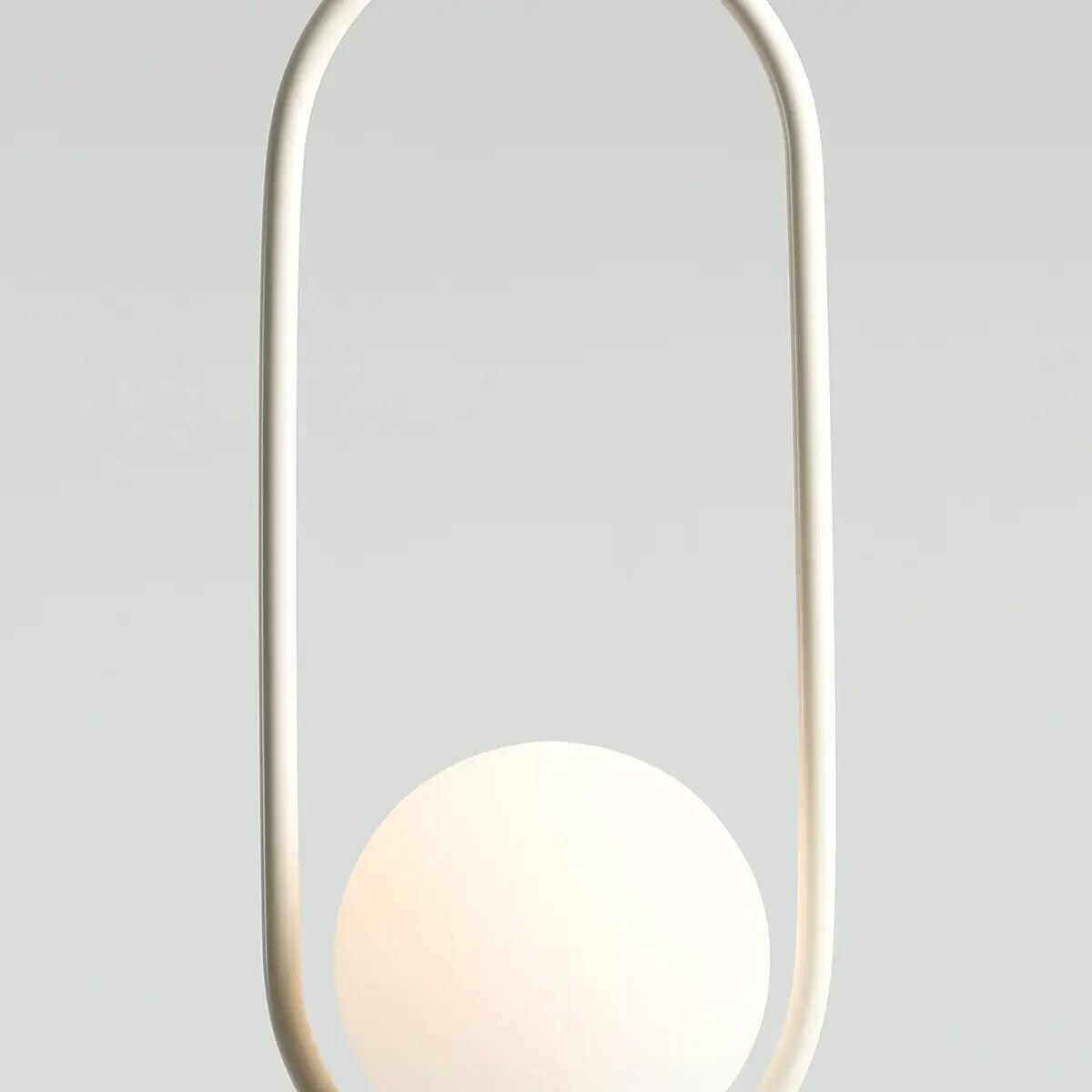 Lampa wisząca kulista Riva 1086G9 Aldex metalowa kremowa biała