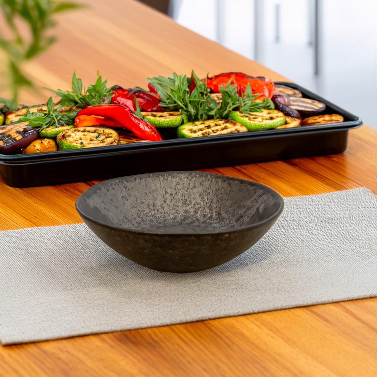 MISKA OBIADOWA 450ml talerz głęboki do zupy na owoce przekąski brązowa 18cm