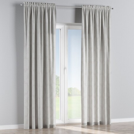 Zasłona na kanale z grzywką 1 szt. 130x260 liście akantu na jasno-popielatym tle