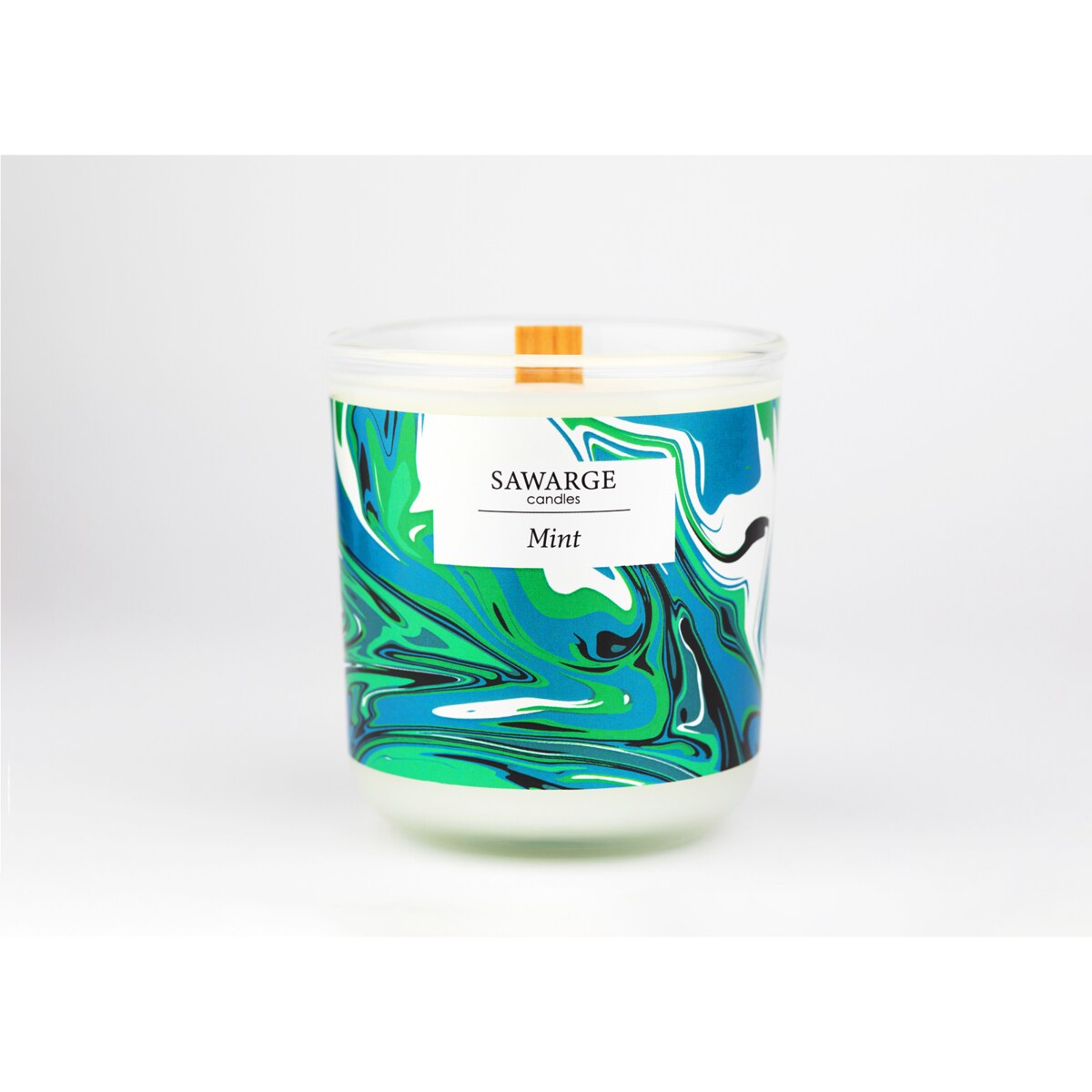 Świeca Zapachowa Sojowa / Drewniany Knot /40h/ Miętowa 200g