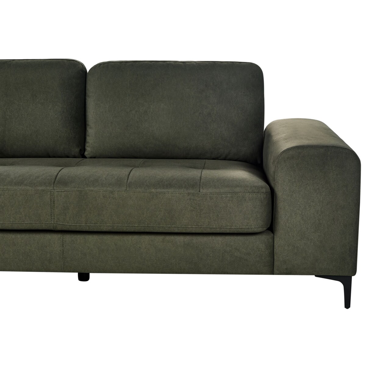 Sofa narożna prawostronna KIRUNA Welur Ciemnozielony Prawostronny