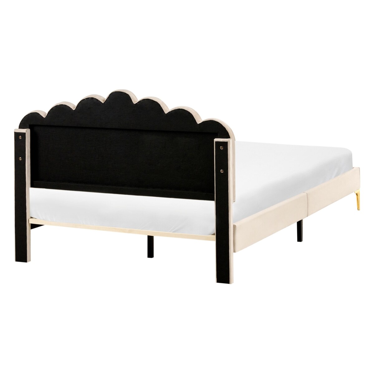 Łóżko Welur SAUVIAN 140 x 200 cm Beżowy