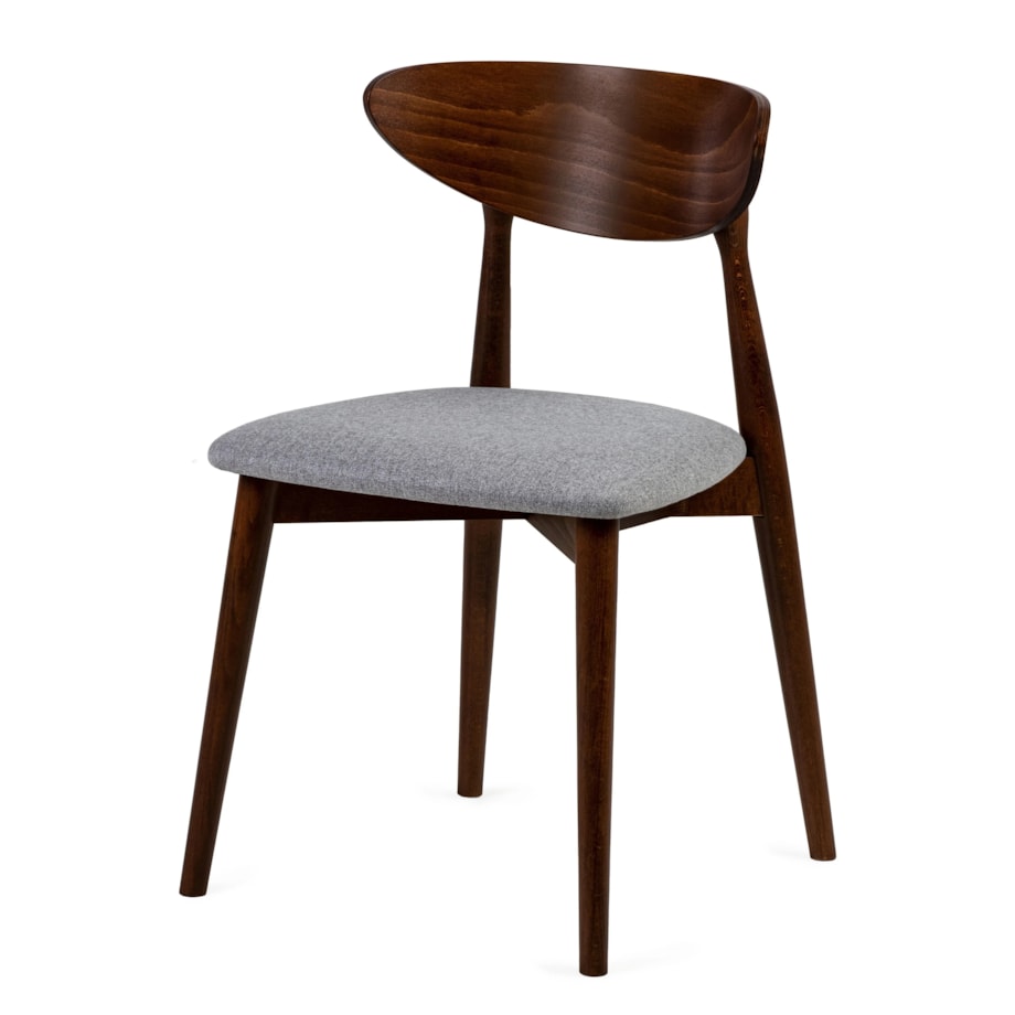 Krzesło drewniane do jadalni 80x45x45 cm szare/orzech jasny OLBIA-II