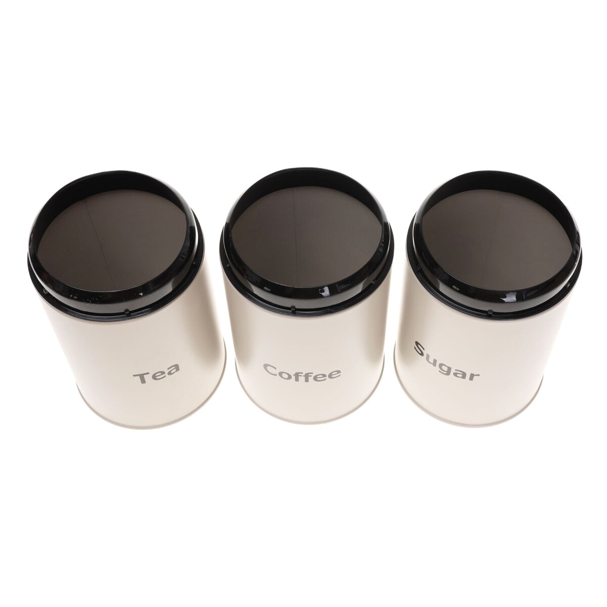 Zestaw 3 pojemników kuchennych beżowy KLAUSBERG