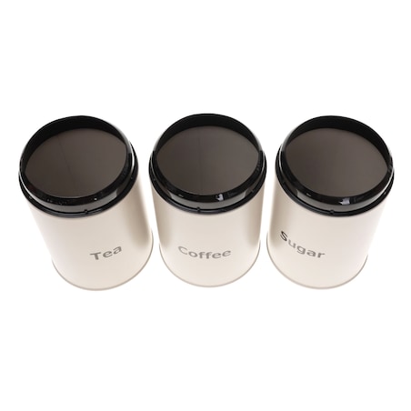 Zestaw 3 pojemników kuchennych beżowy KLAUSBERG