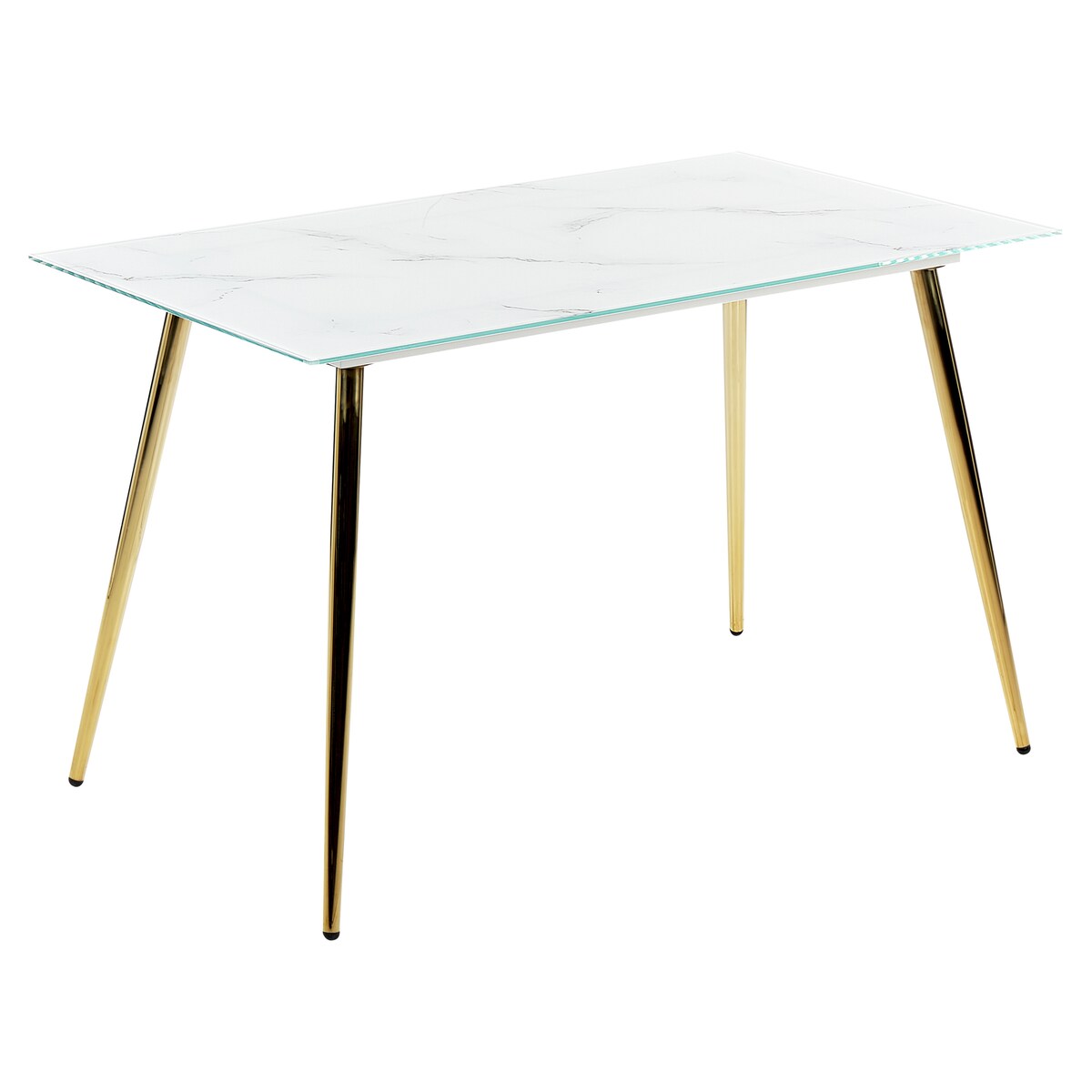Stół do jadalni MULGA Marmur/ złoty 120 cm 70 cm Szkło hartowane