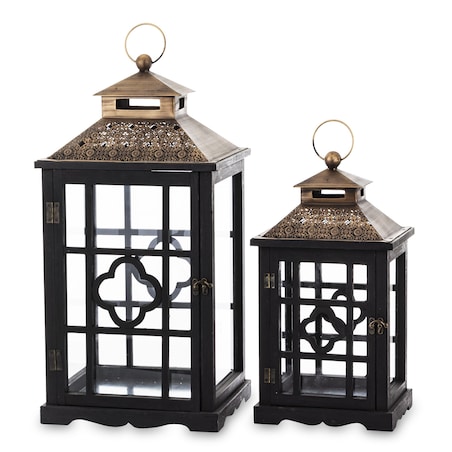 Lampiony dekoracyjne 2 szt. 66/50x31/24x26/19 cm AIDYN