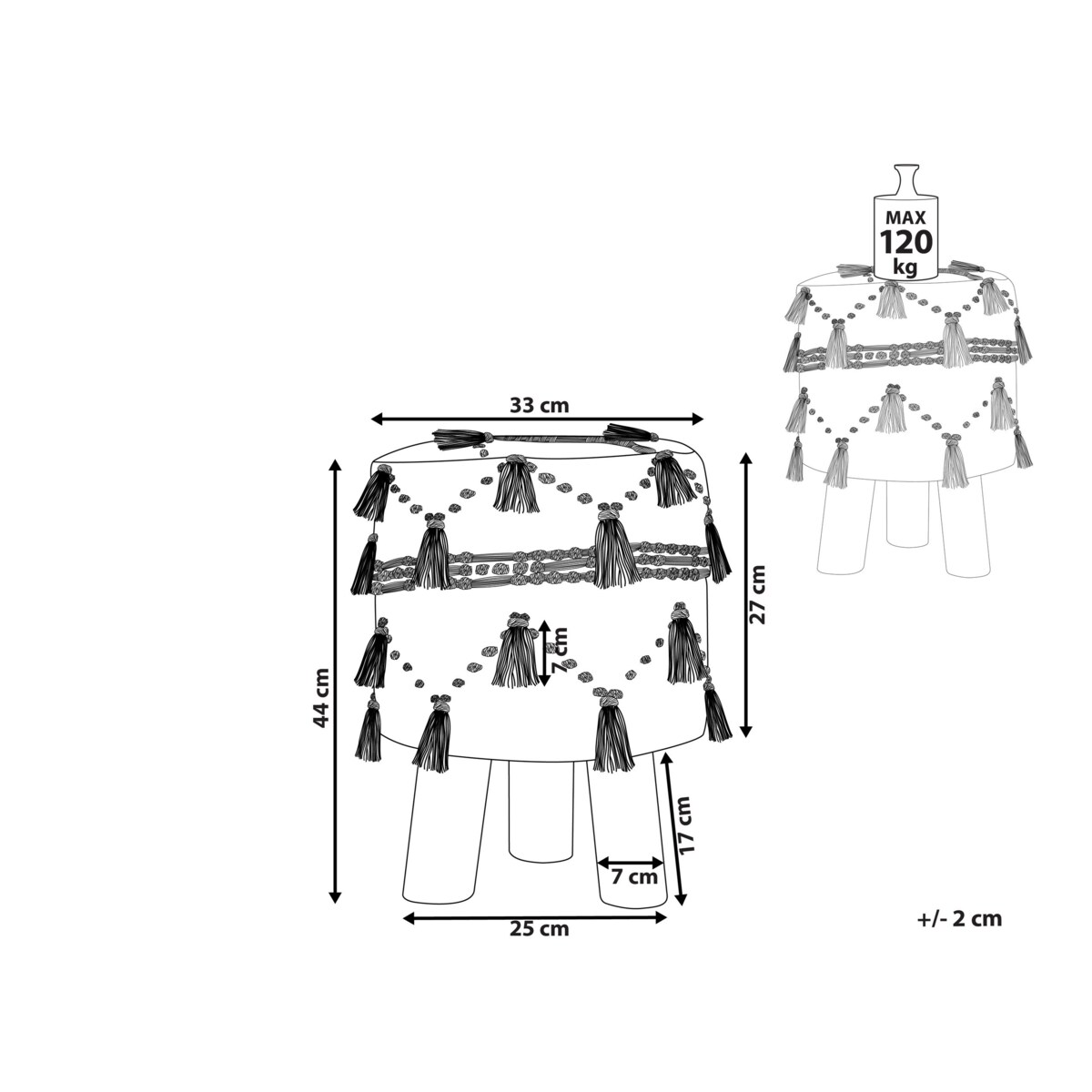 Stołek beżowy THONDI