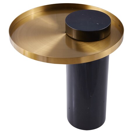 Industrialny stolik kawowy COLUMN DP-FA1 black gold Step marmur stal czarny złoty, Step Into Design