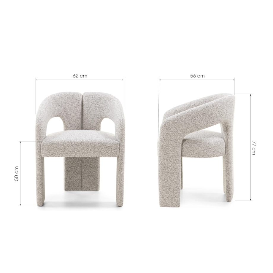 Krzesło tapicerowane HEMBER szarobeżowe 77x62x56 cm