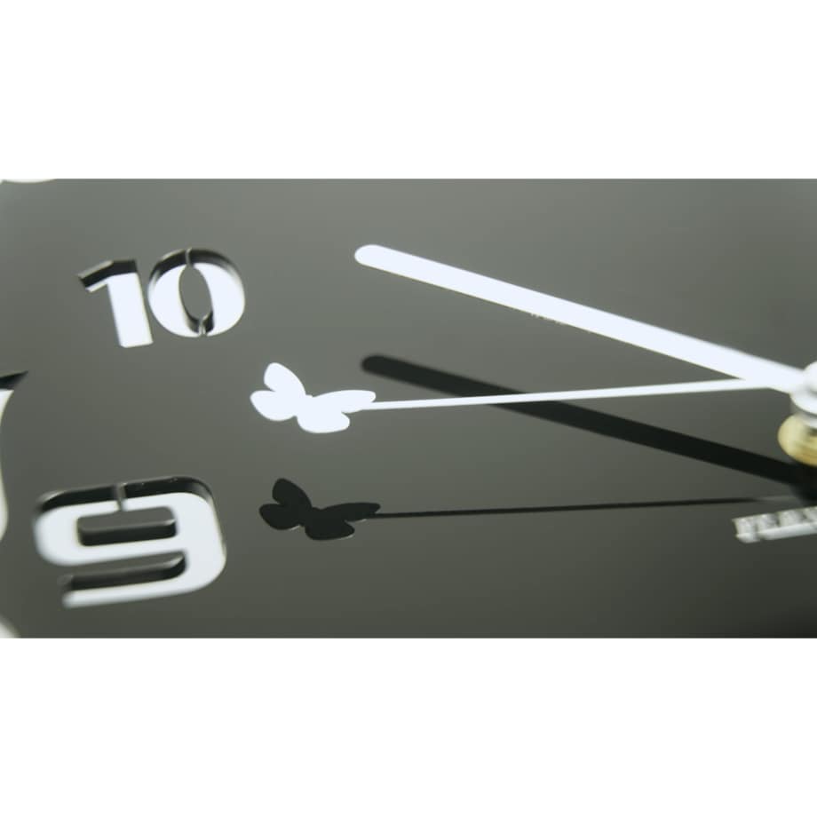 Zegar ścienny do salonu motyle motylki 30 cm czarny