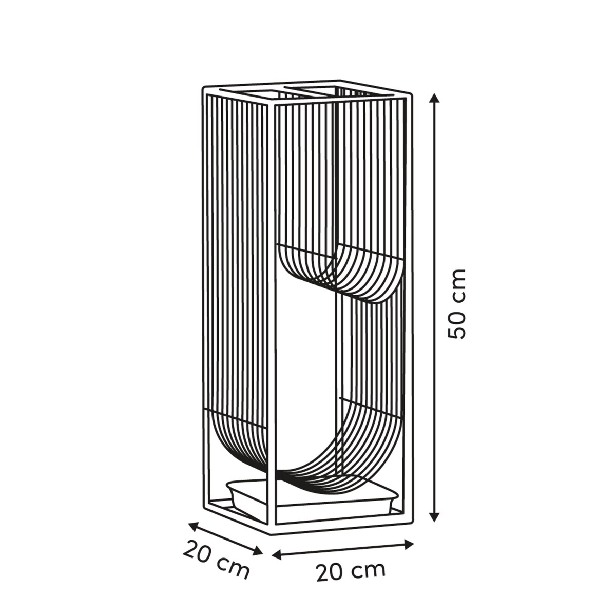 Metalowy stojak na parasole METTY, beżowy