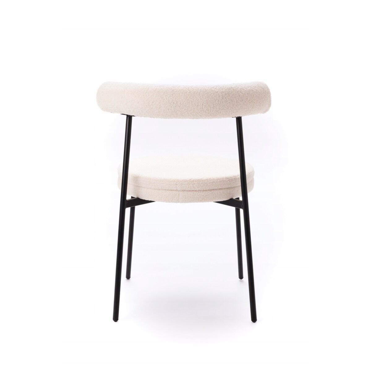 ZESTAW 2 SZTUK Krzesła VELO Biało-Czarne TEDDY Tapicerowane Nowoczesne