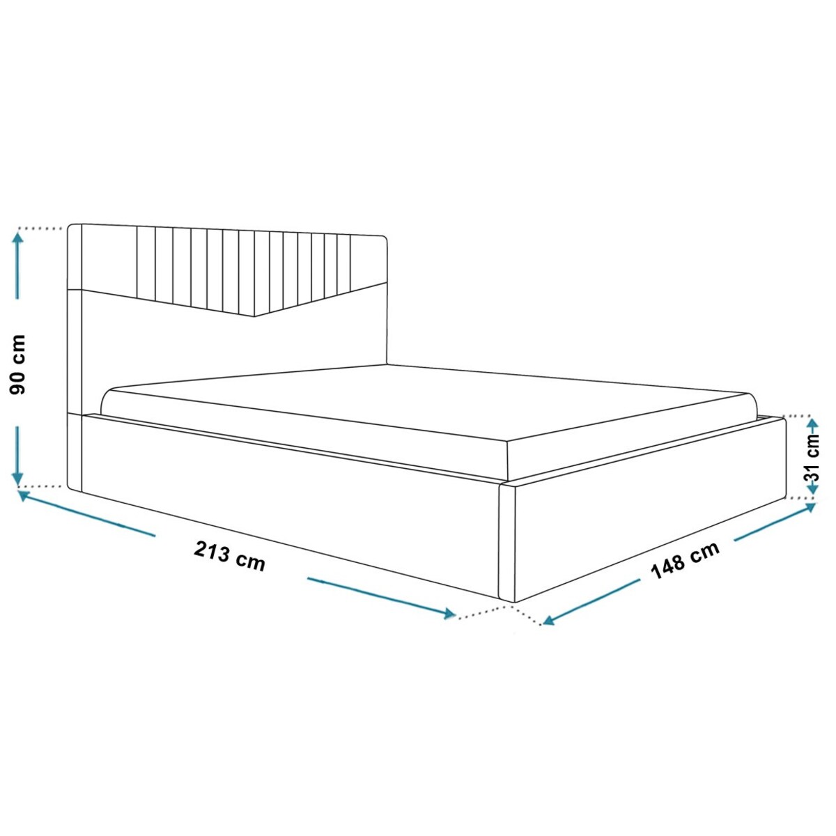 Łóżko tapicerowane 140x200 OLDO 7 z pojemniekim, do sypialni - beżowe