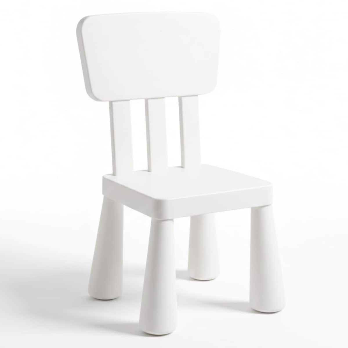 Krzesełko dla dzieci plastikowe z oparciem wygodne do pokoju białe