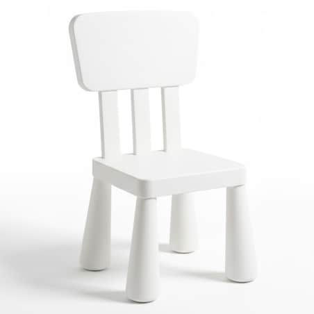 Krzesełko dla dzieci plastikowe z oparciem wygodne do pokoju białe