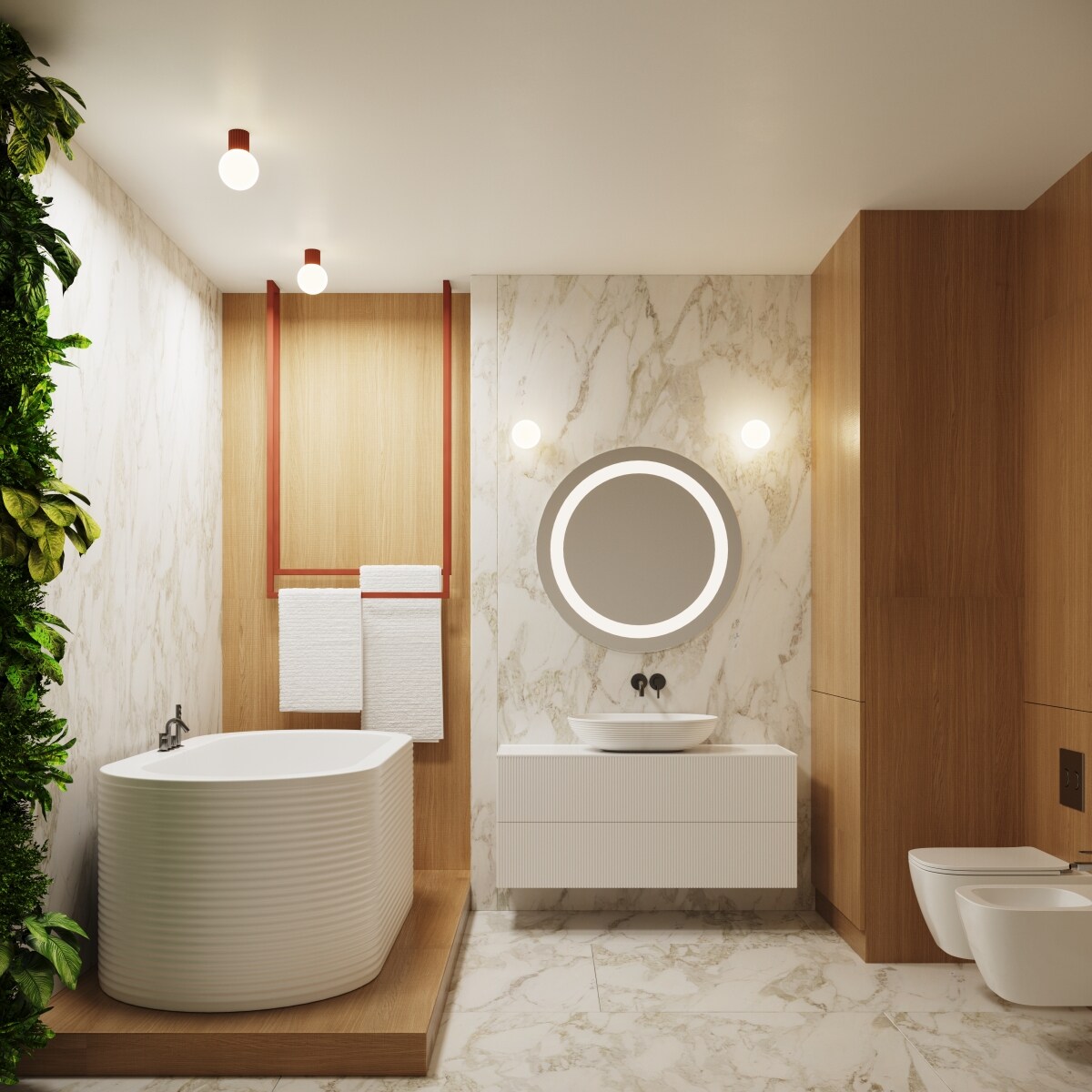 Kinkiet HALO ochra czerwona IP44