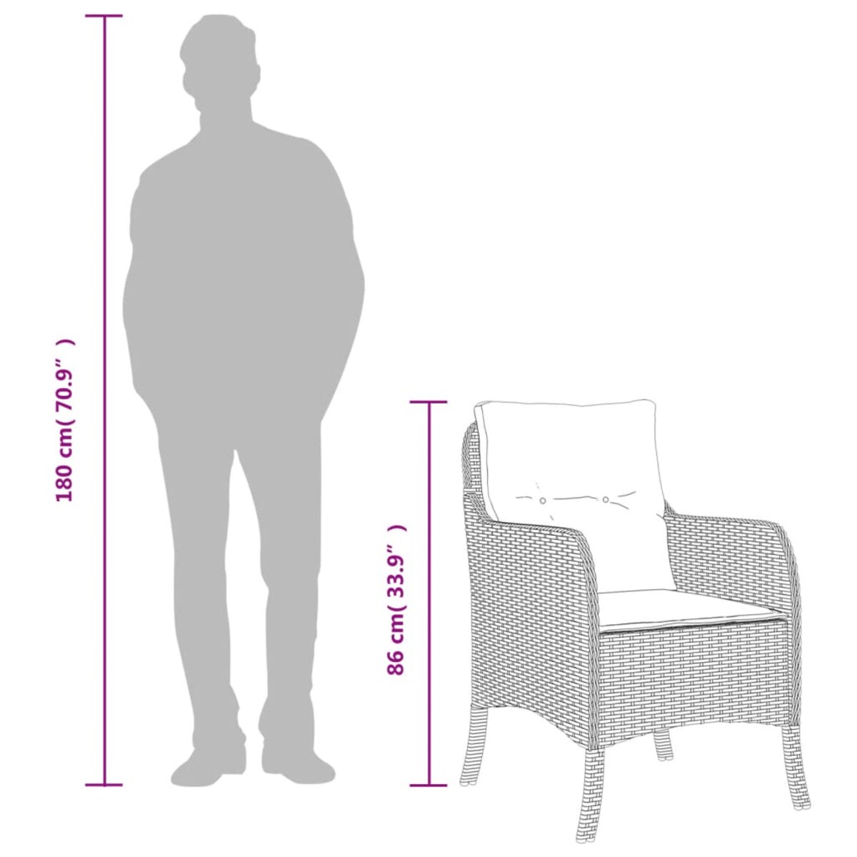 vidaXL 7-cz. zestaw mebli ogrodowych z poduszkami, czarny, polirattan