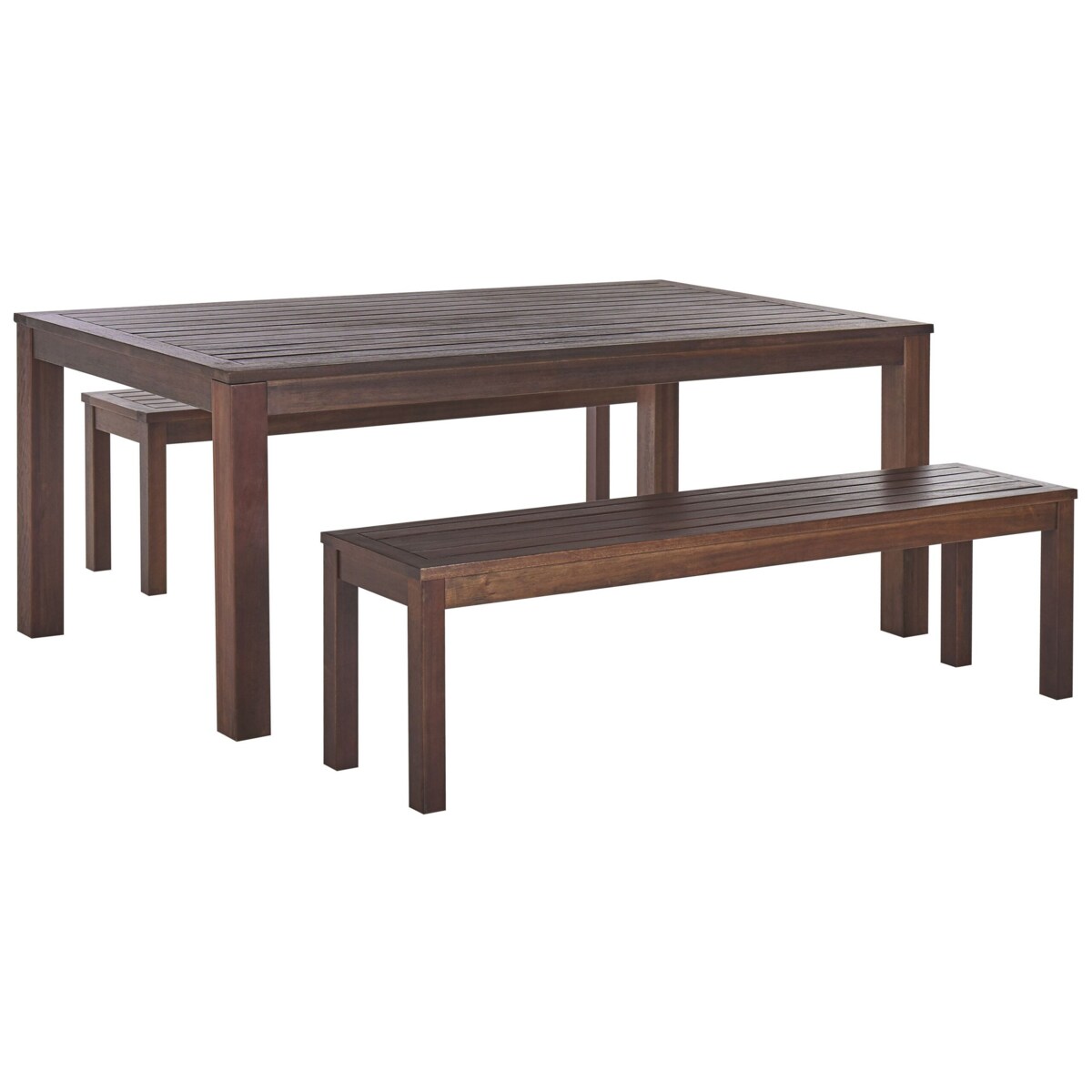 Zestaw ogrodowy eukaliptusowy stół i ławki naturalny TUSCANIA