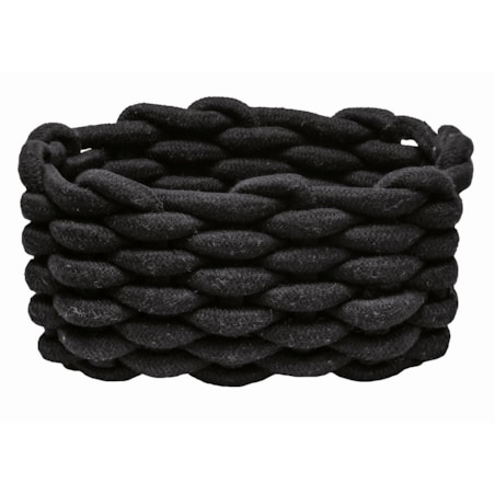 Kleine Wolke Fellone Koszyk łazienkowy sznurek pleciony czarny M