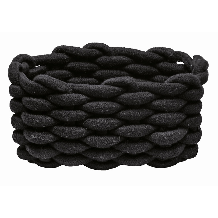 Kleine Wolke Fellone Koszyk łazienkowy sznurek pleciony czarny M