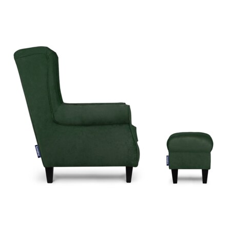 KONSIMO MILES Fotel + puf, kolor Zielony
