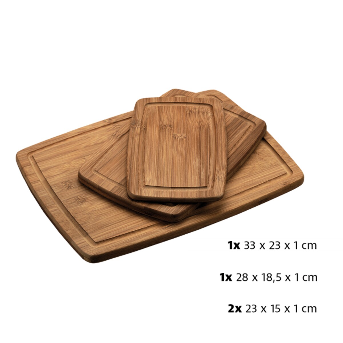 Zestaw bambusowych desek do krojenia, 3 sztuki w różnych rozmiarach