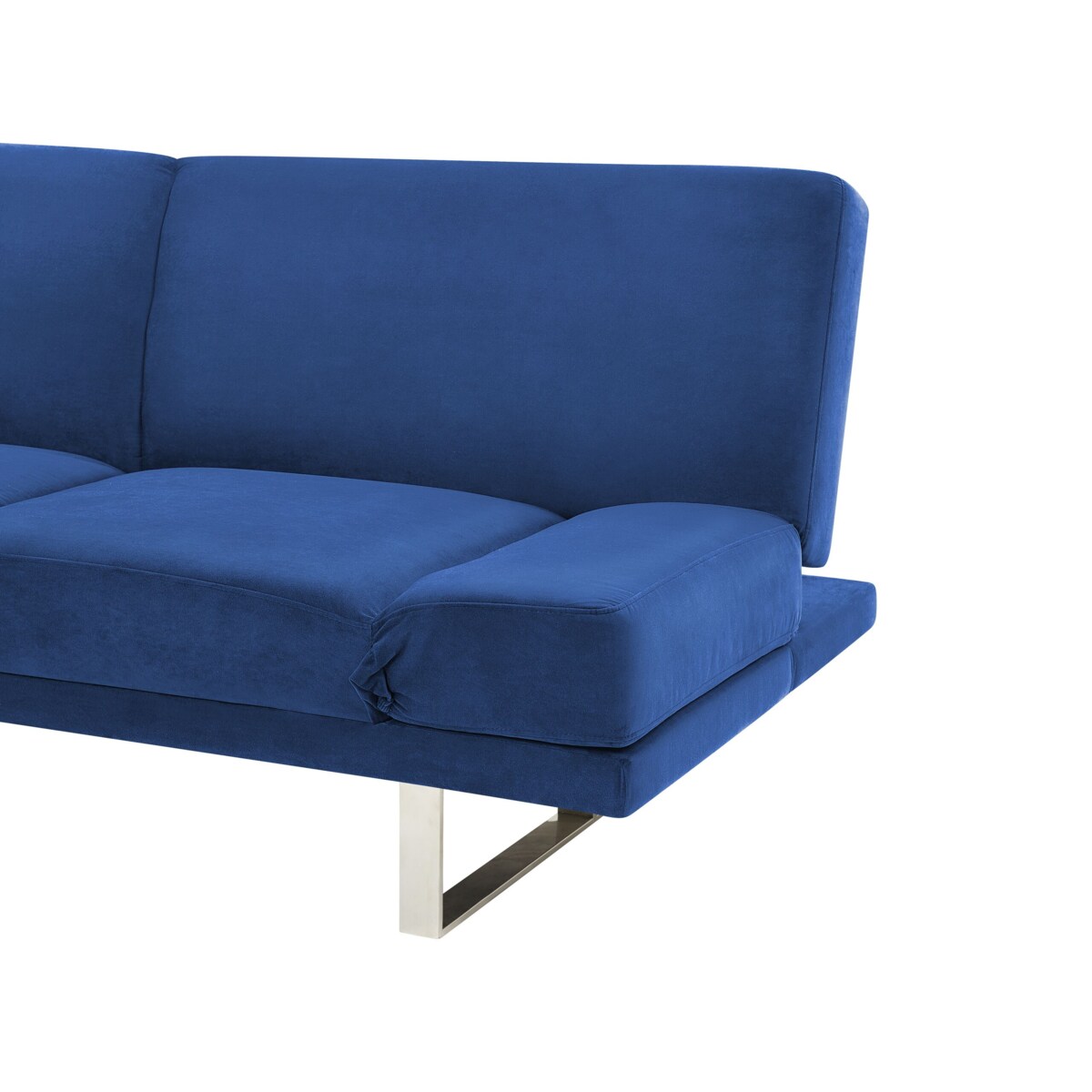 Sofa rozkładana welurowa granatowa YORK