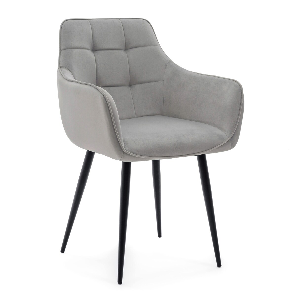 Krzesło tapicerowane welurowe GALLO velvet jasnoszary