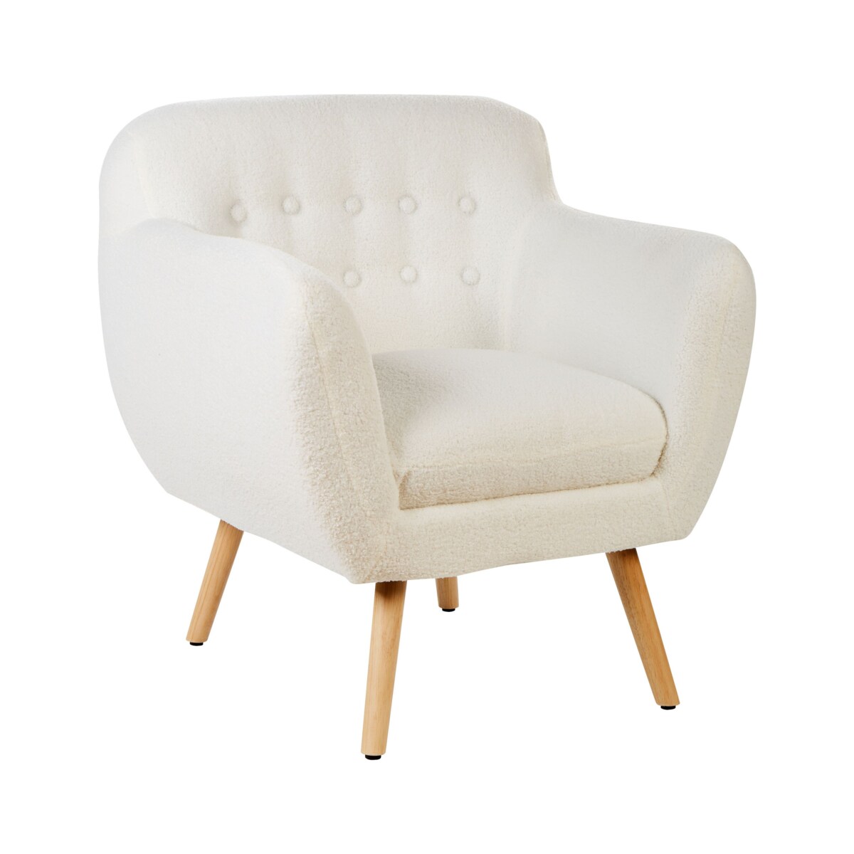 Boucle Fotel Biały MELBY