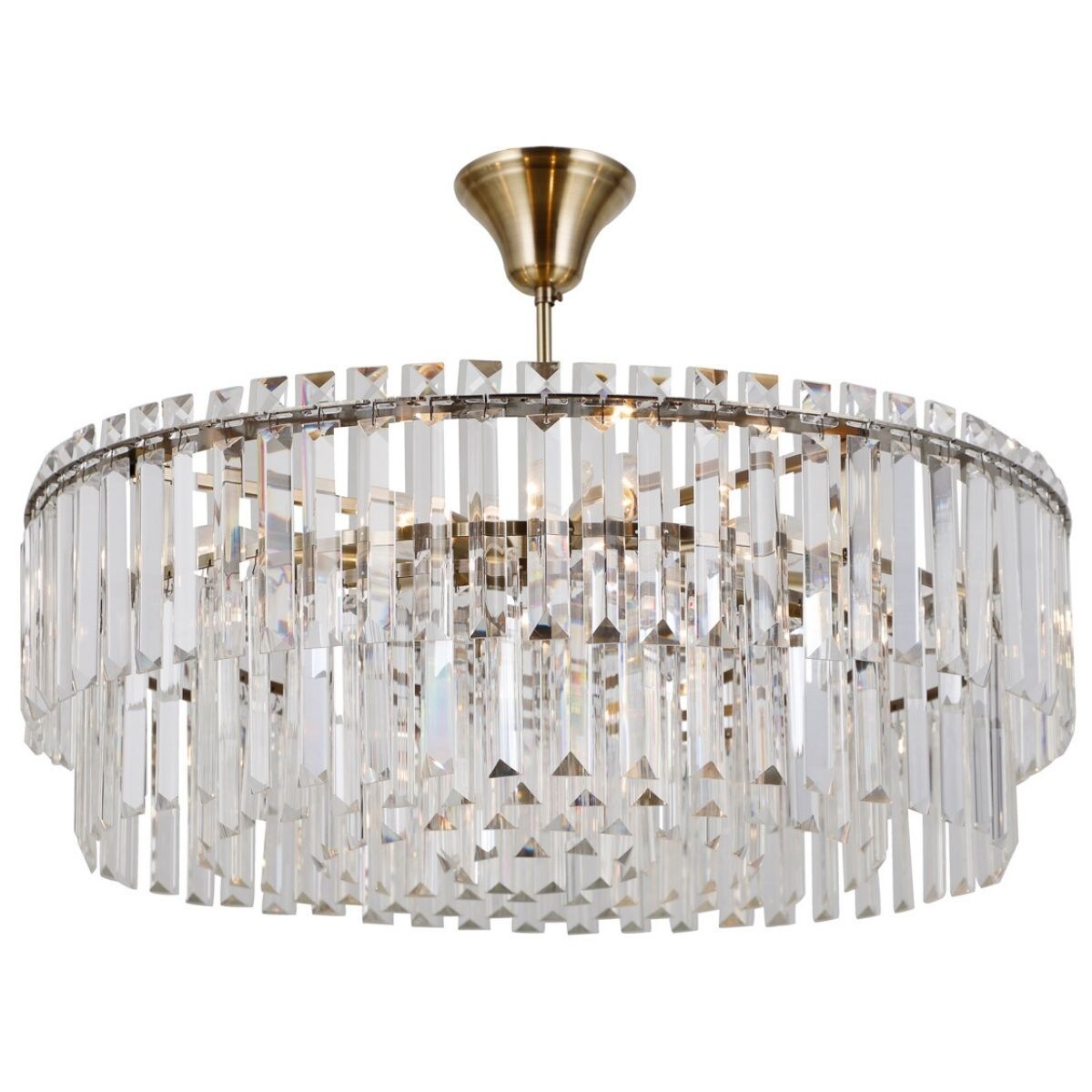 Kryształowy żyrandol Buena PND-22320-8-ABR Italux do salonu antyczny brąz