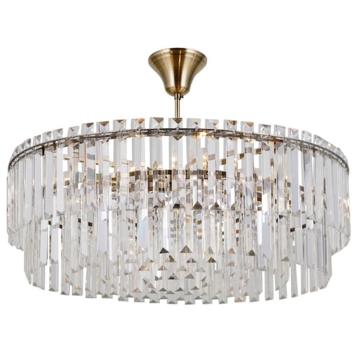 Kryształowy żyrandol Buena PND-22320-8-ABR Italux do salonu antyczny brąz