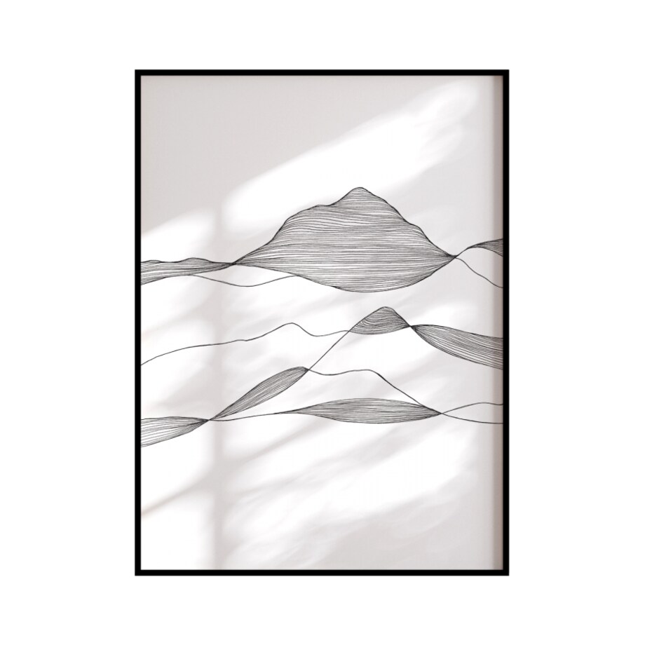Plakat Fale czy góry rozmiar 50x70cm w ramie czarnej aluminiowej