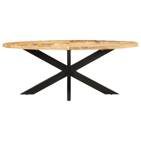 vidaXL Stół jadalniany, owalny, 200x100x75 cm, surowe drewno mango