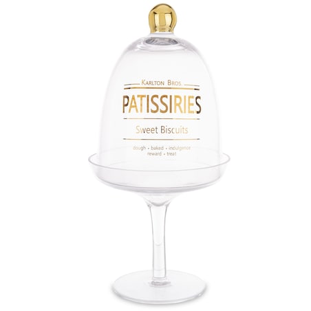 Szklany pojemnik na słodycze ze złotem 26 cm