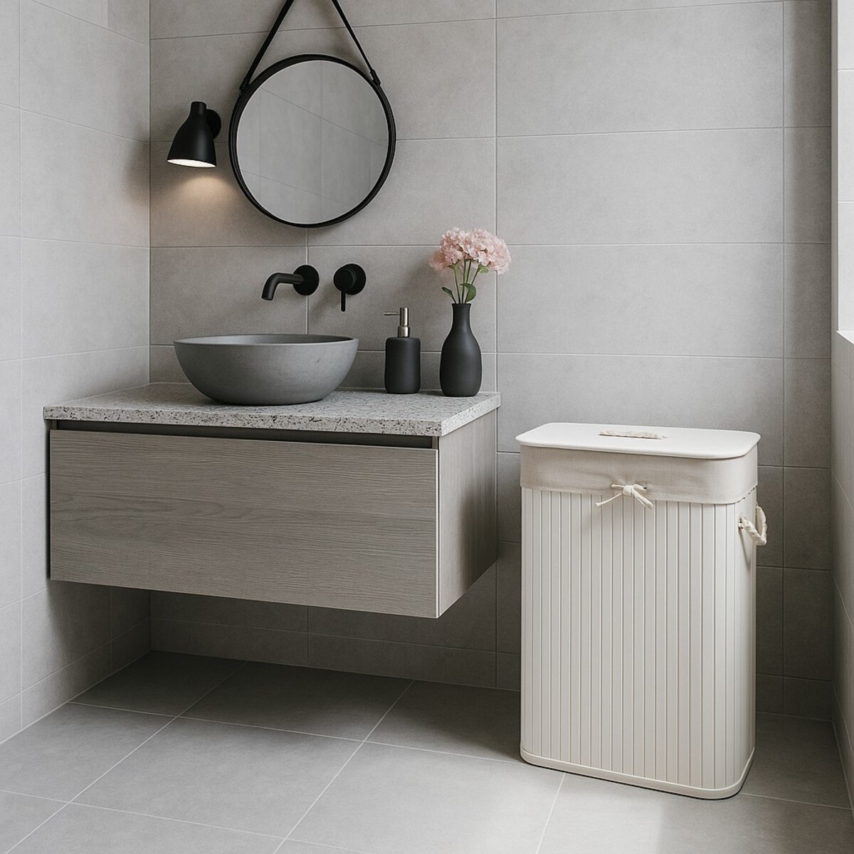 Kosz na pranie 60x40x30 cm 72 litry LAVAGG biały