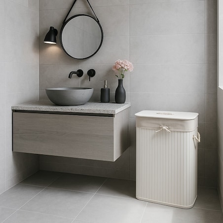 Kosz na pranie 60x40x30 cm 72 litry LAVAGG biały